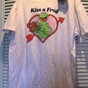 Disney White 'Kiss a Frog' Kermit Short Sleeve Tee
